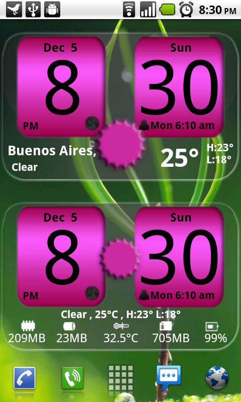 FlipClock NiceAll Pink Widget Android News & Weather