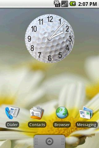 Golf Ball Clock Widget 2×2 Android Themes