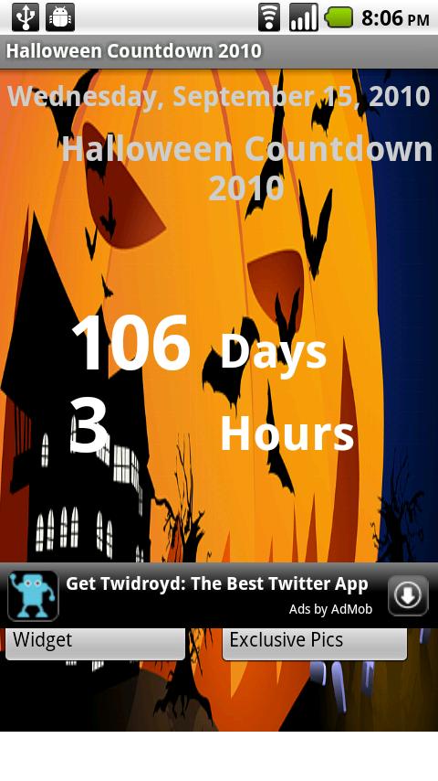 Halloween 2010 Countdown Android Themes