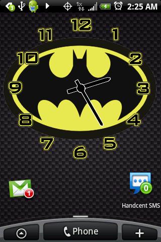 Batman Logo Alarm Clock Widget Android Themes