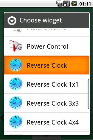 Reverse Clock 2×2 Android Themes