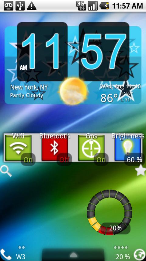 Blue Star Clock Android Themes