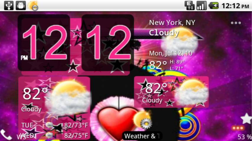 Pink Star Weather Android Themes