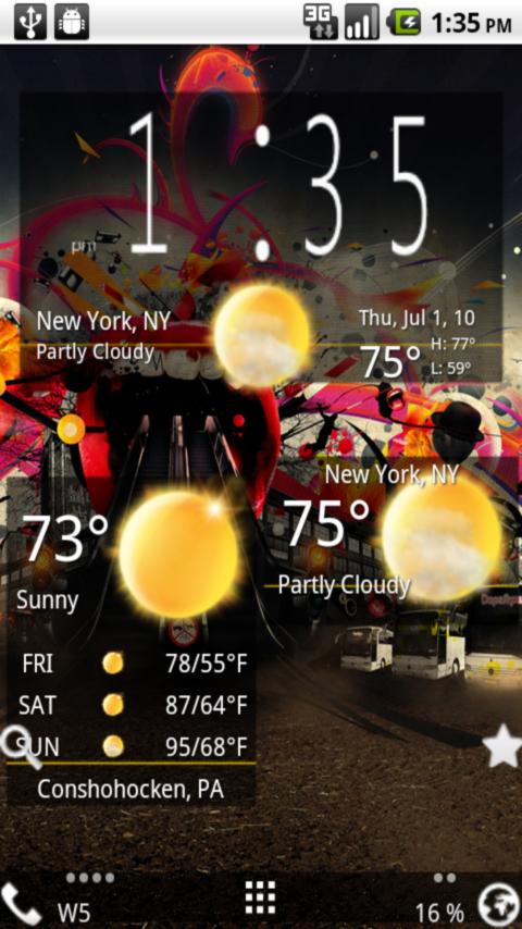 Dark Edge Weather Android Themes