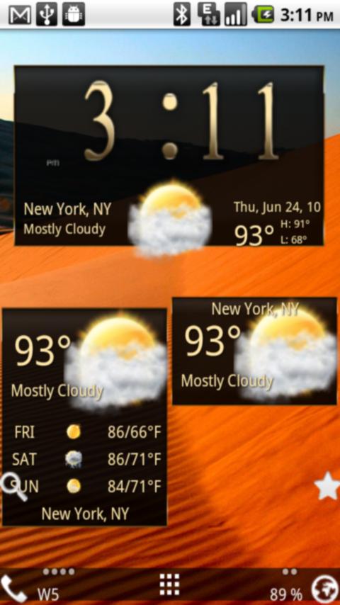 Gold Weather Android Themes