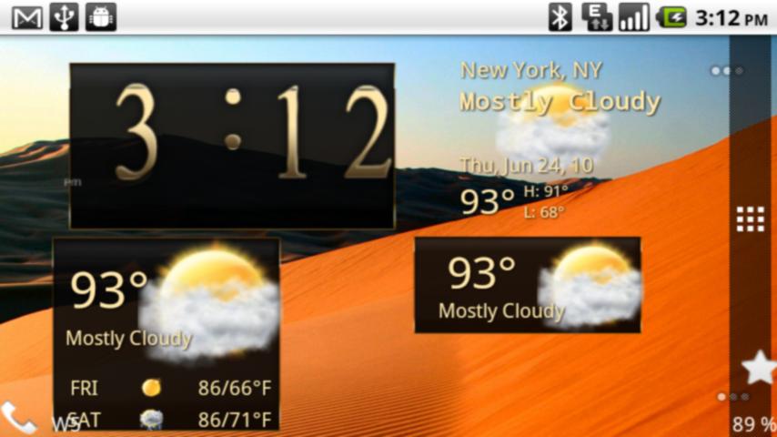Gold Weather Android Themes