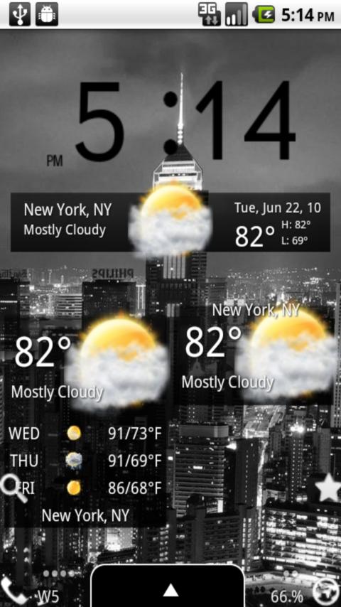 Dark Star Weather Android Themes