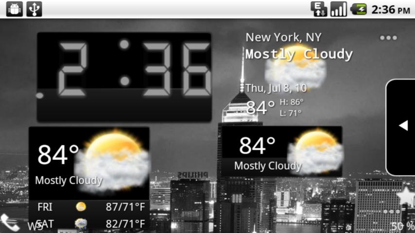 Grey Glow Clock Android Themes