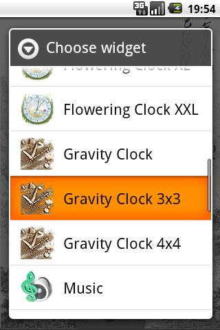 Gravity Clock 3×3 Android Themes