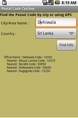 Zip/Postal Code Catcher Android Tools