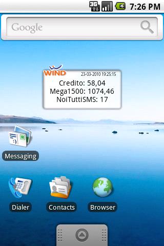 Widget Opzioni Wind