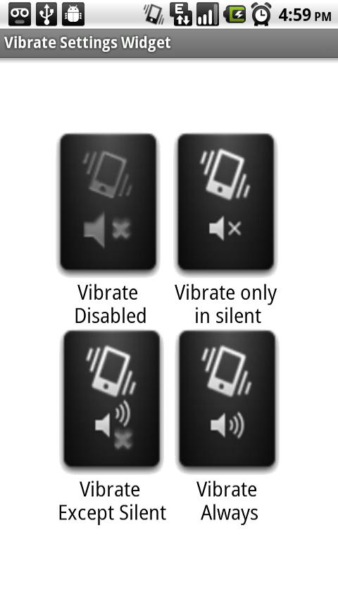 Vibrate Settings Widget Android Tools