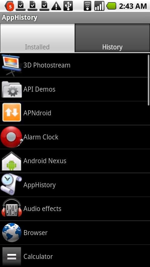 AppHistory Android Tools