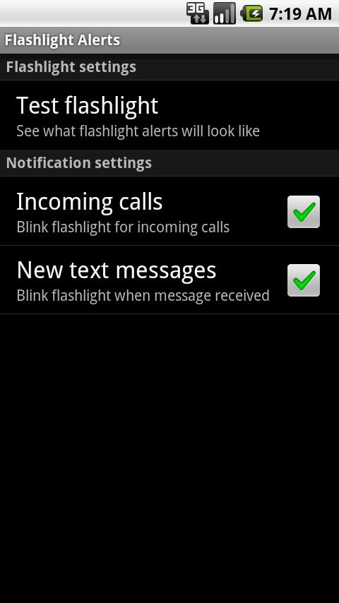 Flashlight Alerts Android Tools