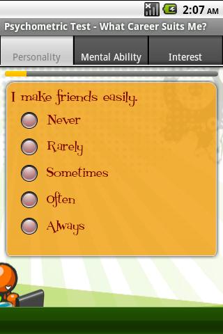 Psychometric Test Android Tools