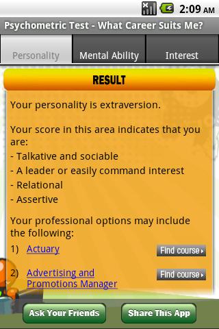 Psychometric Test Android Tools