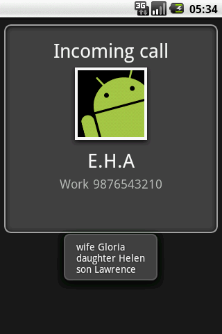 Peek Contact Notes Android Demo