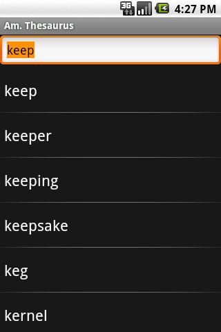 Concise Oxford Am Thesaurus TR Android Demo