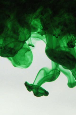 Green dye in water