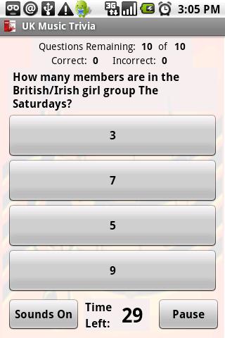 UK Music Trivia Android Brain & Puzzle