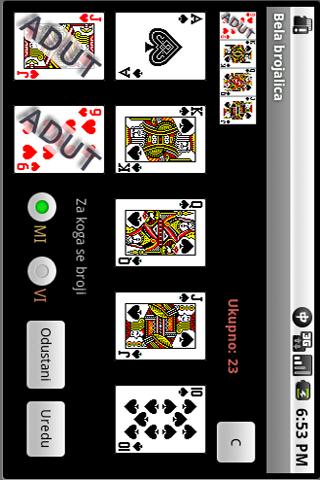Bela Brojalica Android Cards & Casino