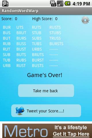 RandomWordWarp Android Brain & Puzzle