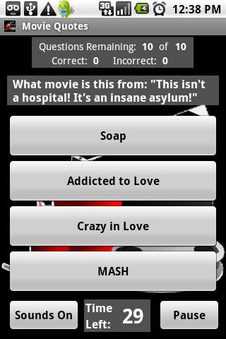 Movie Quotes Trivia Android Brain & Puzzle