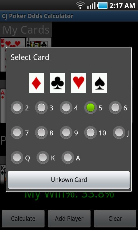 CJ Poker Odds Calculator Android Cards & Casino