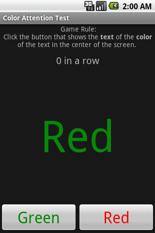 Color Attention Test Android Brain & Puzzle