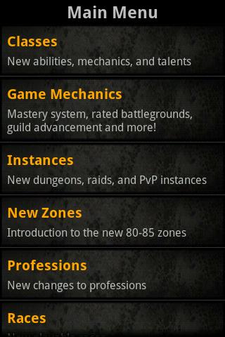 WarCraft Cataclysm Guide Android Arcade & Action