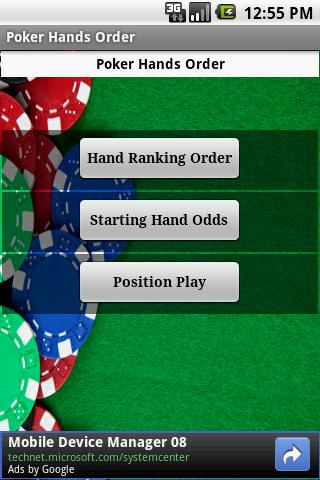 Poker Hands Order Android Cards & Casino