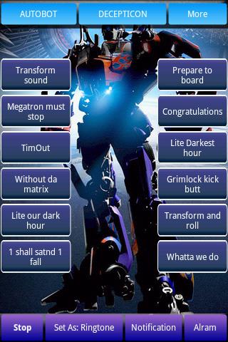 Transformers Soundboard Android Arcade & Action