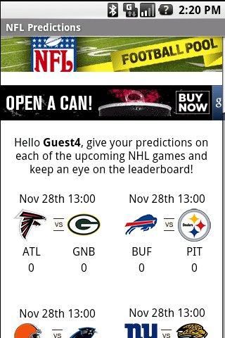 NFL Football predictions Android Casual