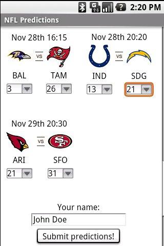NFL Football predictions Android Casual