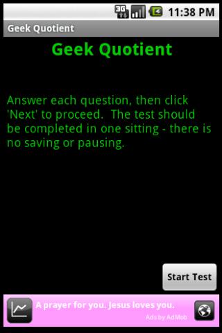 Geek Quotient Test Android Brain & Puzzle