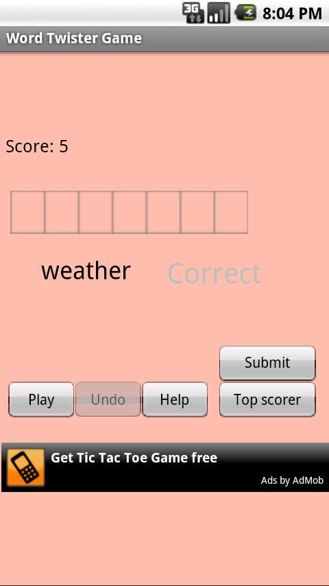 Word Twister Game Android Brain & Puzzle