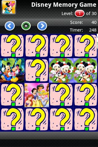Cartoon Memory Game Android Casual
