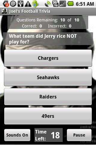 Joel’s Football Trivia Android Brain & Puzzle