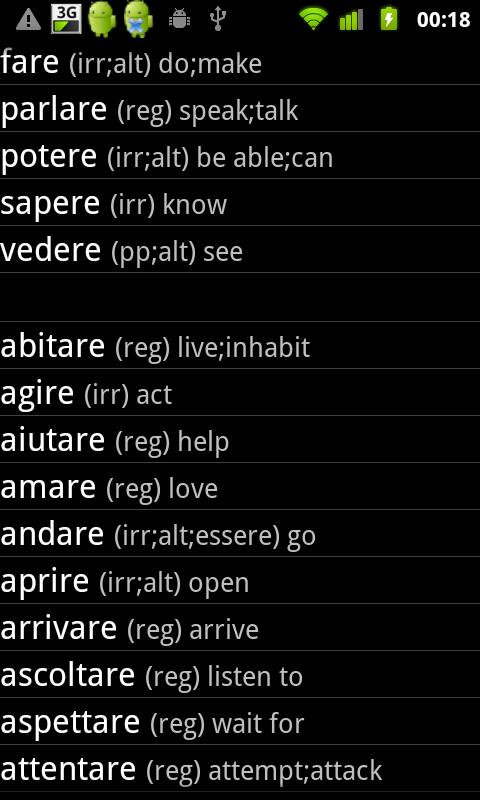 Italian Verbs Android Education