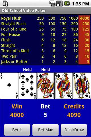 Lite Old School Video Poker Android Cards & Casino