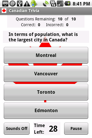 Canada Trivia Android Brain & Puzzle