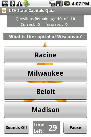 USA State Capitals Quiz Android Brain & Puzzle