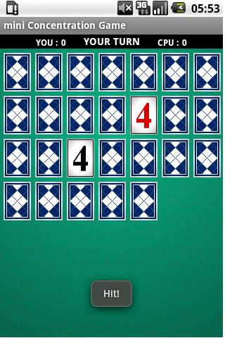 mini Concentration Game Android Cards & Casino