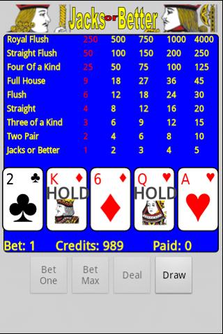 Video Poker – Jacks or Better Android Cards & Casino