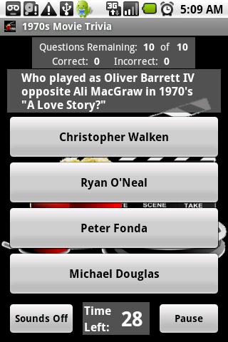 1970s Movie Trivia Android Brain & Puzzle