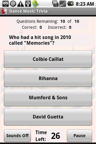 Dance Music Trivia Android Brain & Puzzle