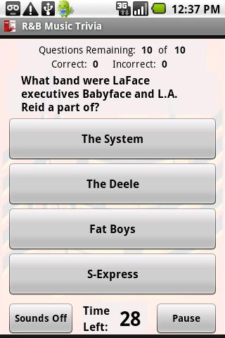R&B Music Trivia Android Brain & Puzzle
