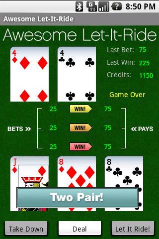 Awesome Let-It-Ride! Android Cards & Casino