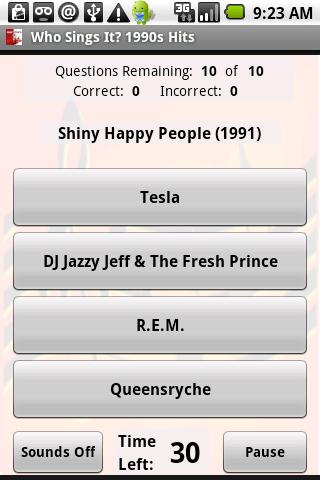 Who Sings It? 1990s Hits Android Brain & Puzzle