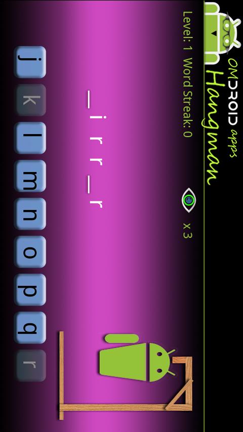 Omdroid Advanced Hangman Android Brain & Puzzle